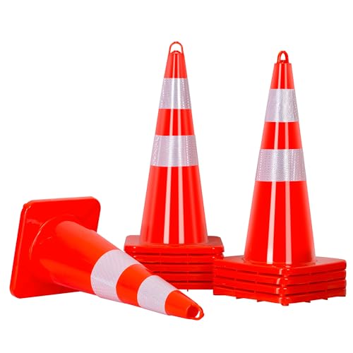 安全コーン １０個入り 三角コーン 駐車禁止 工事現場 駐車場 安全警告 緊急対応用品 軽量 持ち運び 安定 レッド 夜間見やすい